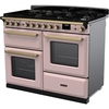 Rangemaster ESDLO110DFPPPK/AB1 110cm Dual Fuel Range Cooker Estel Deluxe Pale Pink / Antique Brass, A Rated