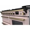 Rangemaster ESDLO110DFPPPK/AB1 110cm Dual Fuel Range Cooker Estel Deluxe Pale Pink / Antique Brass, A Rated
