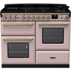 Rangemaster ESDLO110DFPPPK/AB1 110cm Dual Fuel Range Cooker Estel Deluxe Pale Pink / Antique Brass, A Rated