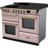 Rangemaster ESDLO110EIPPPK/AB1 110cm Induction Range Cooker Estel Deluxe Pale Pink / Antique Brass, A Rated