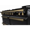 Rangemaster ESDLB110DFPGBL/AB1 110cm Dual Fuel Range Cooker Estel Deluxe Black / Antique Brass, A Rated