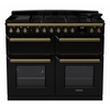 Rangemaster ESDLB110DFPGBL/AB1 110cm Dual Fuel Range Cooker Estel Deluxe Black / Antique Brass, A Rated