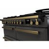Rangemaster ESDLB110DFPSLT/AB1 110cm Dual Fuel Range Cooker Estel Deluxe Slate / Antique Brass, A Rated