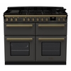 Rangemaster ESDLB110DFPSLT/AB1 110cm Dual Fuel Range Cooker Estel Deluxe Slate / Antique Brass, A Rated