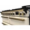 Rangemaster ESDLB110DFPPCR/AB1 110cm Dual Fuel Range Cooker Estel Deluxe Pale Cream / Antique Brass, A Rated