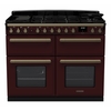 Rangemaster ESDLB110DFPBOR/AB1 110cm Dual Fuel Range Cooker Estel Deluxe Bordeaux / Antique Brass, A Rated