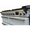 Rangemaster ESDLB110DFPMSB/AB1 110cm Dual Fuel Range Cooker Estel Deluxe Misty Blue / Antique Brass, A Rated