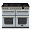 Rangemaster ESDLB110DFPMSB/AB1 110cm Dual Fuel Range Cooker Estel Deluxe Misty Blue / Antique Brass, A Rated