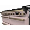 Rangemaster ESDLB110DFPPPK/AB1 110cm Dual Fuel Range Cooker Estel Deluxe Pale Pink / Antique Brass, A Rated