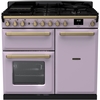 Rangemaster ESDL100DFPHTH/AB1 100cm Dual Fuel Range Cooker Estel Deluxe Heather / Antique Brass, A Rated