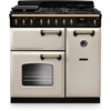 Rangemaster CLDL90DFPPCR/AB1 90cm Dual Fuel Range Cooker Classic Deluxe Pale Cream / Antique Brass, A Rated