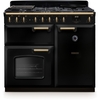 Rangemaster CLDL100DFPGBL/AB1 100cm Dual Fuel Range Cooker Classic Deluxe Gloss Black / Antique Brass, A Rated