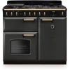 Rangemaster CLDL100DFPSLT/AB1 100cm Dual Fuel Range Cooker Classic Deluxe Slate / Antique Brass, A Rated