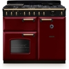 Rangemaster CLDL100DFPBOR/AB1 100cm Dual Fuel Range Cooker Classic Deluxe Bordeaux / Antique Brass, A Rated