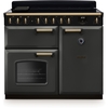 Rangemaster CLDL100EIPSLT/AB1 100cm Induction Range Cooker Classic Deluxe Slate / Antique Brass, A Rated