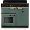 Rangemaster CLDL100EIPMGR/AB1 100cm Induction Range Cooker Classic Deluxe Minteral Green / Antique Brass, A Rated