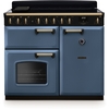 Rangemaster CLDL100EIPSTB/AB1 100cm Induction Range Cooker Classic Deluxe Stone Blue / Antique Brass, A Rated