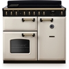 Rangemaster CLDL100EIPPCR/AB1 100cm Induction Range Cooker Classic Deluxe Pale Cream / Antique Brass, A Rated