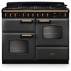 Rangemaster CLDLO110DFPSLT/AB1 110cm Dual Fuel Range Cooker Classic Deluxe Slate / Antique Brass, A Rated
