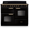 Rangemaster CLDLO110EIPGBL/AB1 110cm Induction Range Cooker Classic Deluxe Gloss Black / Antique Brass, A Rated