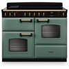 Rangemaster CLDLO110EIPMGR/AB1 110cm Induction Range Cooker Classic Deluxe Mineral Green / Antique Brass, A Rated