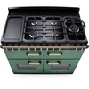 Rangemaster CLDLB110DFPMGR/AB1 110cm Dual Fuel Range Cooker Classic Deluxe Mineral Green / Antique Brass, A Rated