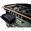 Rangemaster CLDLB110DFPMGR/AB1 110cm Dual Fuel Range Cooker Classic Deluxe Mineral Green / Antique Brass, A Rated