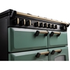 Rangemaster CLDLB110DFPMGR/AB1 110cm Dual Fuel Range Cooker Classic Deluxe Mineral Green / Antique Brass, A Rated