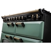 Rangemaster CLDLB110DFPMGR/AB1 110cm Dual Fuel Range Cooker Classic Deluxe Mineral Green / Antique Brass, A Rated