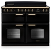 Rangemaster CLDLB110EIPGBL/AB1 110cm Induction Range Cooker Classic Deluxe Gloss Black / Antique Brass, A Rated