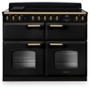 Rangemaster CLDLB110EIPCBL/AB1 110cm Induction Range Cooker Classic Deluxe Charoal Black / Antique Brass, A Rated
