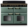 Rangemaster CLDLB110EIPMGR/AB1 110cm Induction Range Cooker Classic Deluxe Mineral Green / Antique Brass, A Rated