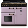 Rangemaster CLDL100DFPHTH/AB1 100cm Dual Fuel Range Cooker Classic Deluxe Heather / Antique Brass, A Rated