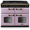 Rangemaster CLDLB110DFPHTH/AB1 110cm Dual Fuel Range Cooker Classic Deluxe Heather / Antique Brass, A Rated