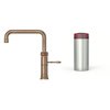 Quooker 2.2+CFSPTN 3 in 1 Classic Fusion Square Tap with COMBI+ Tank, Patinated Brass