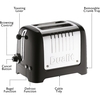 Dualit 26205 Lite Toaster, 2 Slice, Black