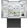 Fisher & Paykel RF540AZUB6 Series 7 American Fridge Freezer,  Plumbed, Black, E Rated