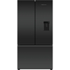 Fisher & Paykel RF540AZUB6 Series 7 American Fridge Freezer,  Plumbed, Black, E Rated