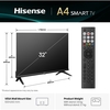 Hisense 32A4QTUK 32" DLED Smart Television, HD Ready, Black, F Rated