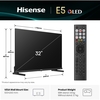 Hisense 32E5QTUK 32" QLED Smart Television, Full HD, Black, F Rated