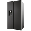 Haier HSW59F18EIPT American Fridge Freezer, Slate Black,  Plumbed, E Rated
