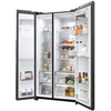 Haier HSW59F18EIPT American Fridge Freezer, Slate Black,  Plumbed, E Rated