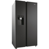 Haier HSW79F18DIPT American Fridge Freezer,  Plumbed, Black, D Rated