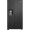 Haier HSW79F18DIPT American Fridge Freezer,  Plumbed, Black, D Rated
