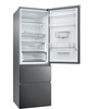 Haier HTW5618EWMP Total No Frost Fridge Freezer, 60/40, Grey, E Rated