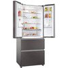 Haier HFR3718ENMD American Fridge Freezer, Grey, E Rated,  Non-Plumbed