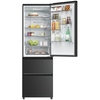 Haier HTW3618ENPB No Frost Fridge Freezer, 60/40, Black, E Rated
