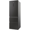 Haier HTW3618ENPB No Frost Fridge Freezer, 60/40, Black, E Rated
