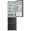 Haier HTR3518ENMTK No Frost Fridge Freezer, 60/40, Black, E Rated