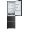 Haier HTR3518ENMTK No Frost Fridge Freezer, 60/40, Black, E Rated